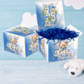 Personalized Baby Shower Favor Boxes – Blue Teddy Bear Theme